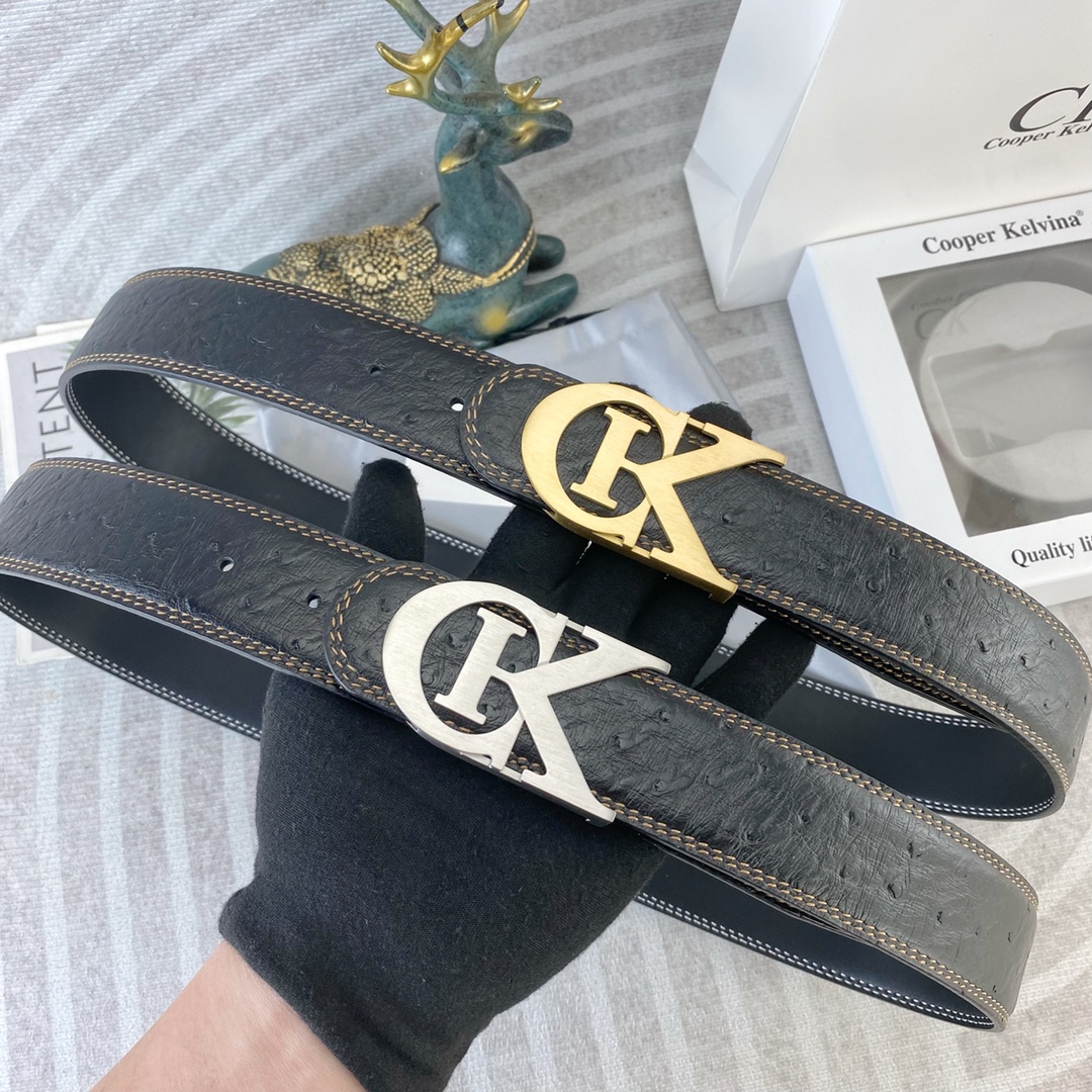 CK 💕 特种皮腰带系列 ，原厂五金精品不锈钢扣，手感柔软舒适 宽3.8CM。