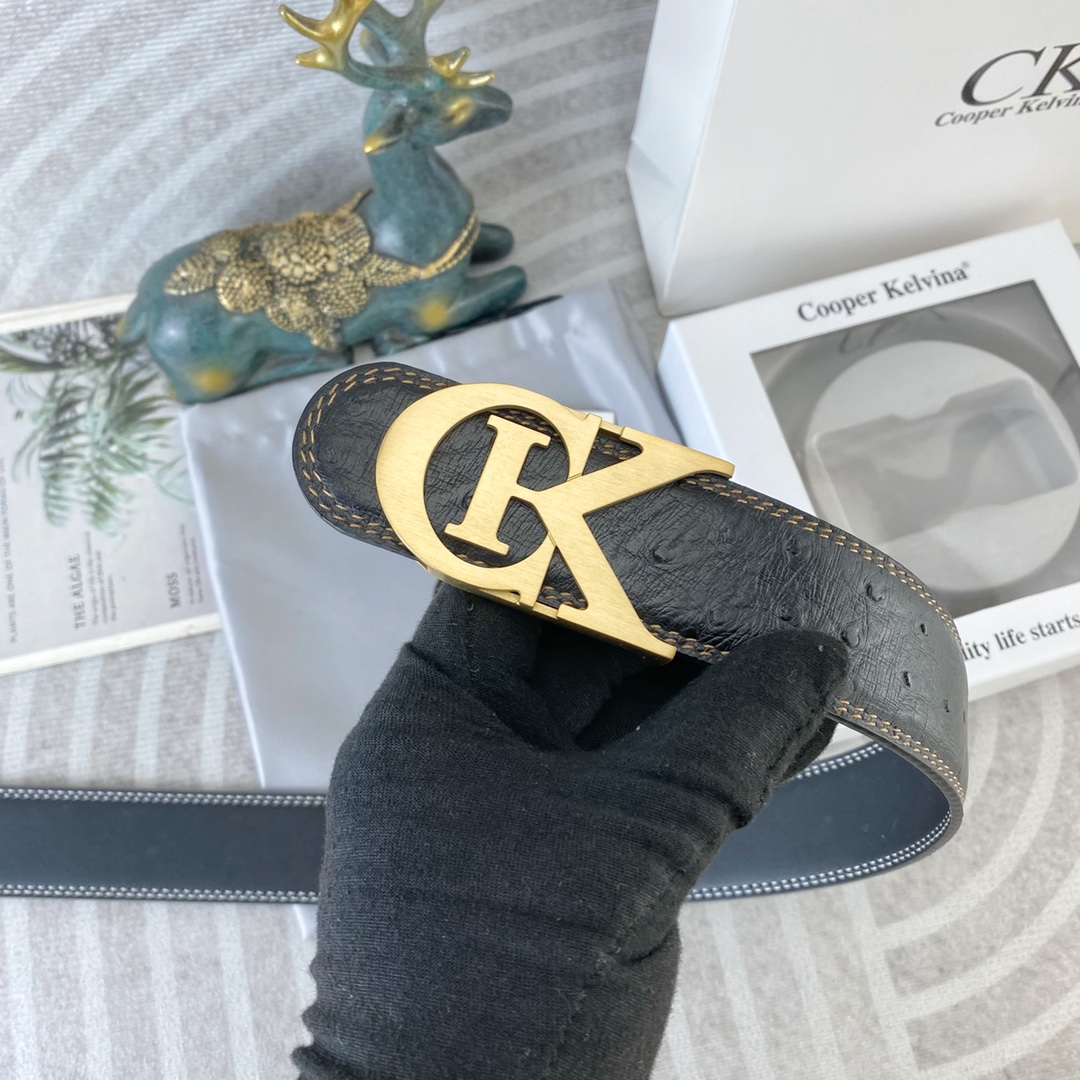 CK 💕 特种皮腰带系列 ，原厂五金精品不锈钢扣，手感柔软舒适 宽3.8CM。