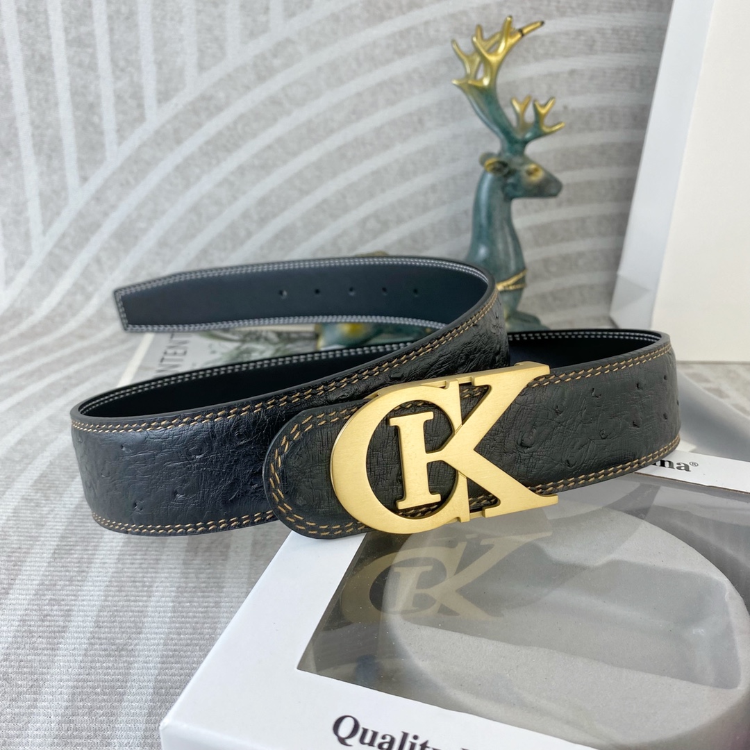 CK 💕 特种皮腰带系列 ，原厂五金精品不锈钢扣，手感柔软舒适 宽3.8CM。