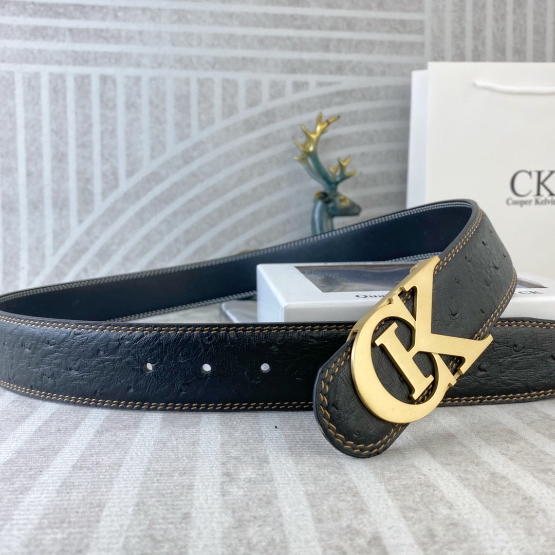 CK 💕 特种皮腰带系列 ，原厂五金精品不锈钢扣，手感柔软舒适 宽3.8CM。