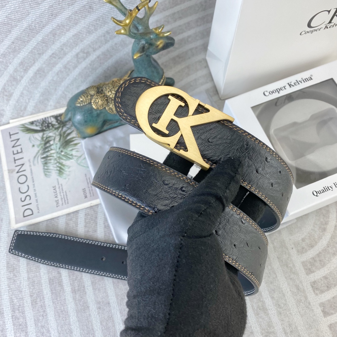 CK 💕 特种皮腰带系列 ，原厂五金精品不锈钢扣，手感柔软舒适 宽3.8CM。