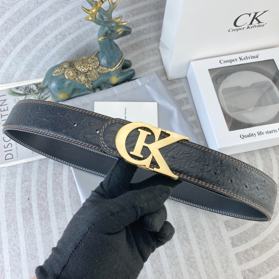CK 💕 特种皮腰带系列 ，原厂五金精品不锈钢扣，手感柔软舒适 宽3.8CM。
