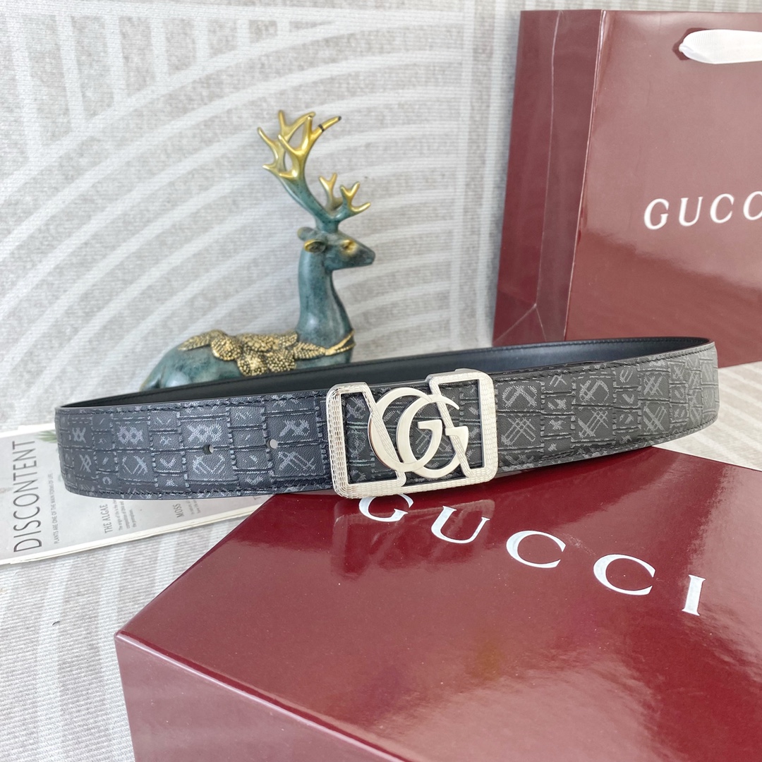 古奇💕 特种皮腰带系列 ，原厂五金精品不锈钢扣，手感柔软舒适 宽3.8CM。