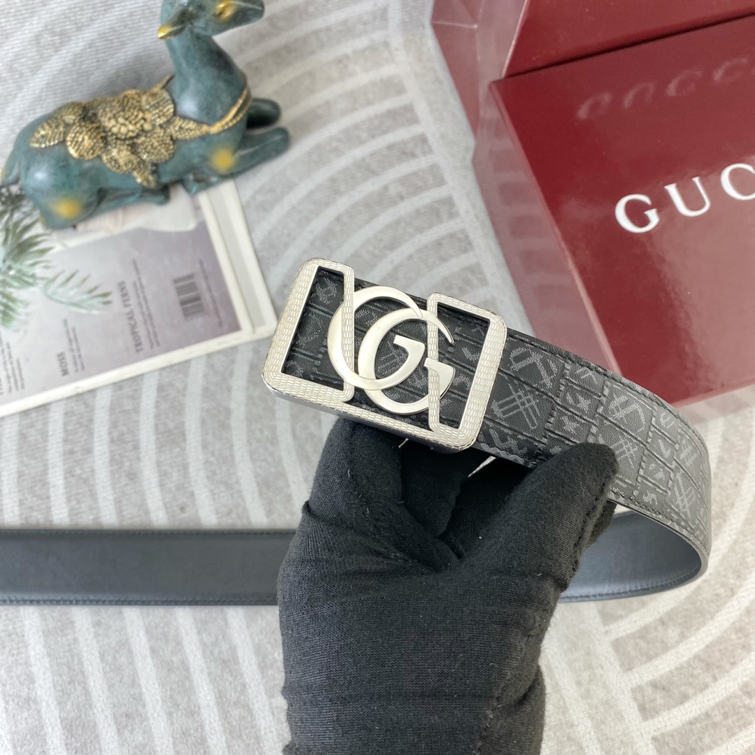 古奇💕 特种皮腰带系列 ，原厂五金精品不锈钢扣，手感柔软舒适 宽3.8CM。