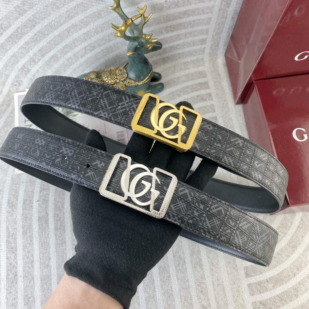 古奇💕 特种皮腰带系列 ，原厂五金精品不锈钢扣，手感柔软舒适 宽3.8CM。