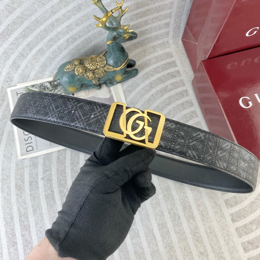 古奇💕 特种皮腰带系列 ，原厂五金精品不锈钢扣，手感柔软舒适 宽3.8CM。