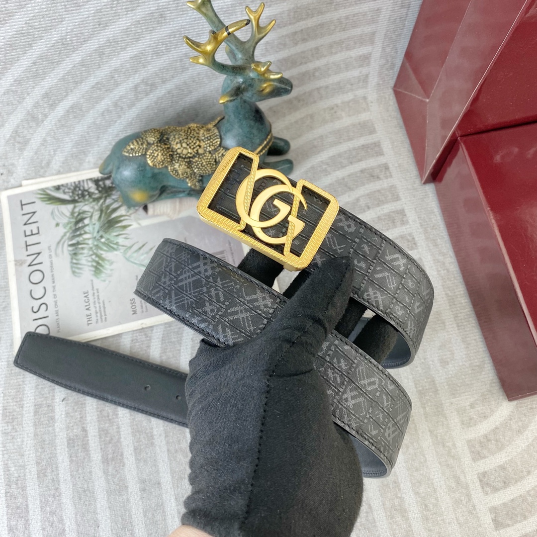 古奇💕 特种皮腰带系列 ，原厂五金精品不锈钢扣，手感柔软舒适 宽3.8CM。