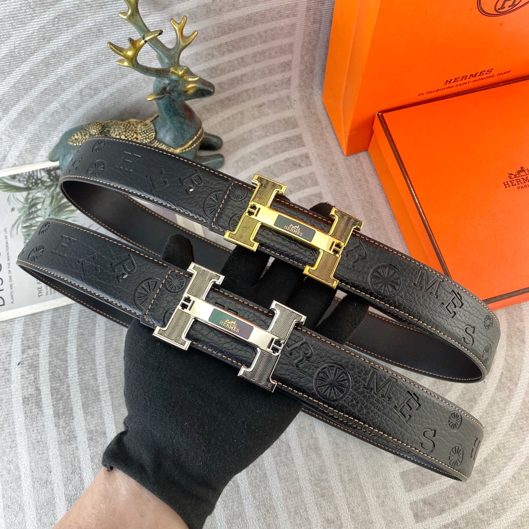 爱马仕💕 特种皮腰带系列 ，原厂五金精品不锈钢扣，手感柔软舒适 宽3.8CM。