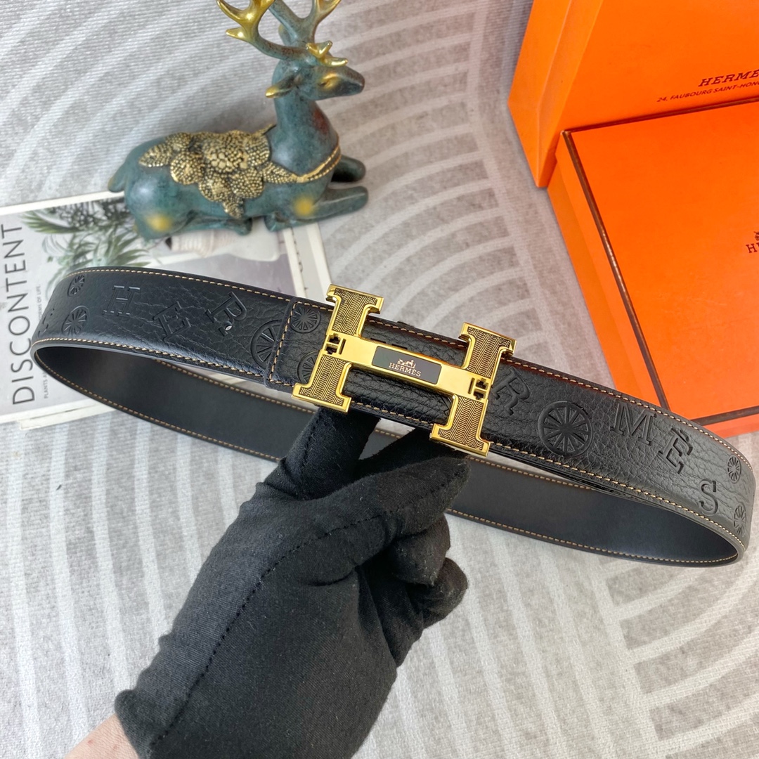 爱马仕💕 特种皮腰带系列 ，原厂五金精品不锈钢扣，手感柔软舒适 宽3.8CM。