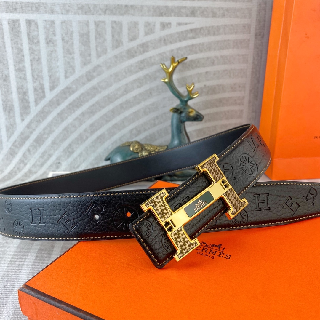 爱马仕💕 特种皮腰带系列 ，原厂五金精品不锈钢扣，手感柔软舒适 宽3.8CM。