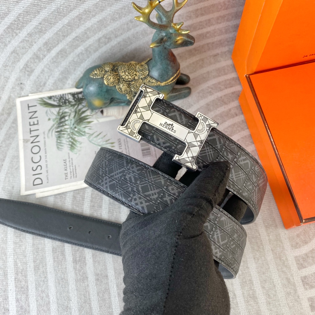 爱马仕💕 特种皮腰带系列 ，原厂五金精品不锈钢扣，手感柔软舒适 宽3.8CM。