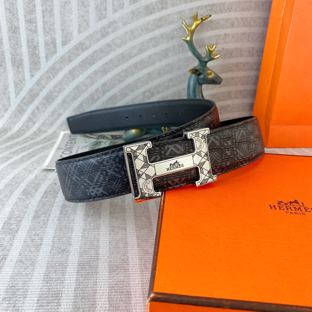 爱马仕💕 特种皮腰带系列 ，原厂五金精品不锈钢扣，手感柔软舒适 宽3.8CM。
