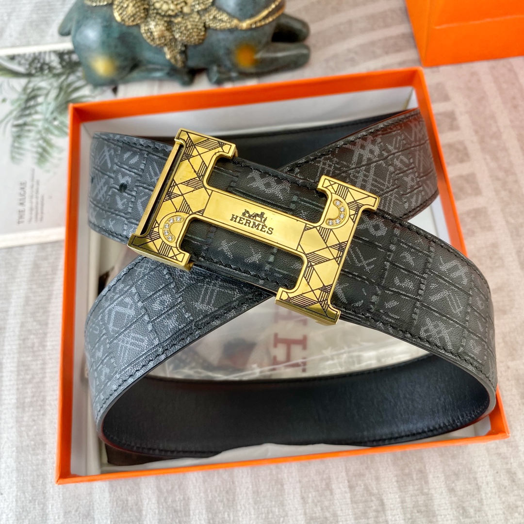 爱马仕💕 特种皮腰带系列 ，原厂五金精品不锈钢扣，手感柔软舒适 宽3.8CM。
