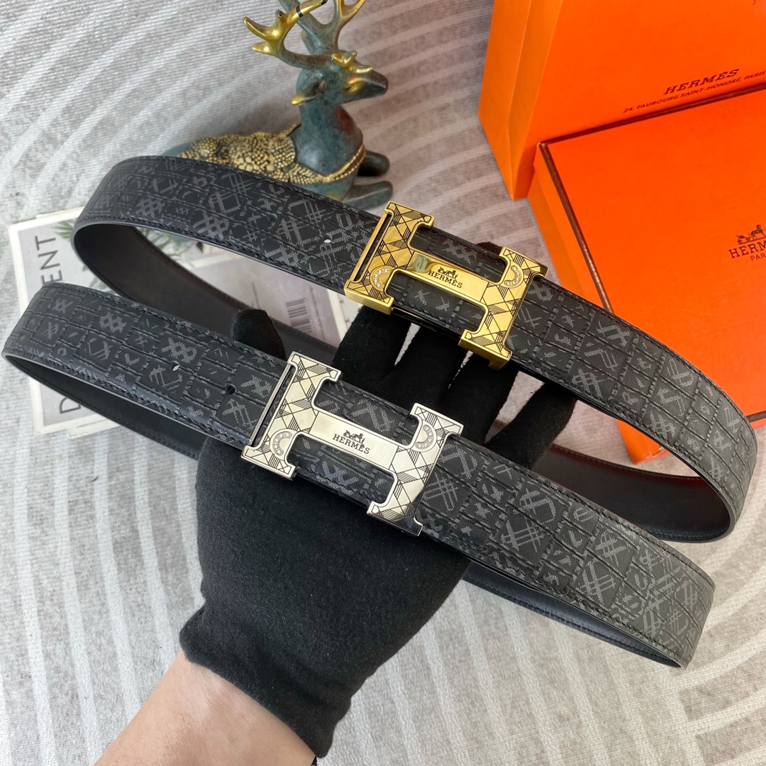 爱马仕💕 特种皮腰带系列 ，原厂五金精品不锈钢扣，手感柔软舒适 宽3.8CM。