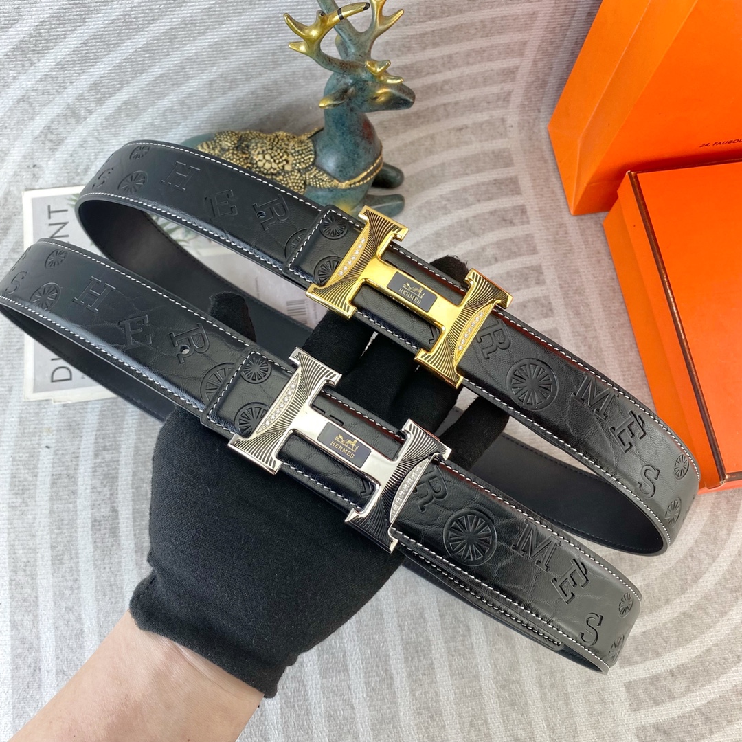 爱马仕💕 特种皮腰带系列 ，原厂五金精品不锈钢扣，手感柔软舒适 宽3.8CM。