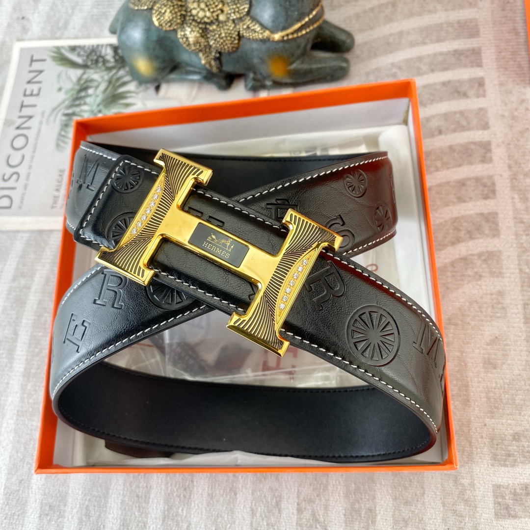 爱马仕💕 特种皮腰带系列 ，原厂五金精品不锈钢扣，手感柔软舒适 宽3.8CM。