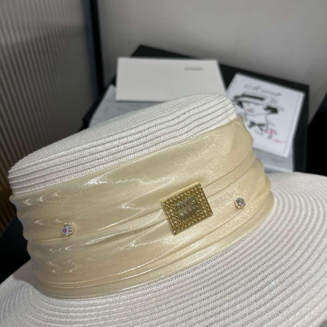 NO:353721,Miumiu Miu new top hat, high-end PP straw fabric, head circumference 57cm hat, straw hat, fisherman hat, baseball hat, hat, miumiu, espadrilles, hatsmiumiu缪缪新款平顶礼帽,高级PP草面料,头围57cm帽子草帽渔夫帽棒球帽,帽子,miumiu,espadrilles,hats,hat