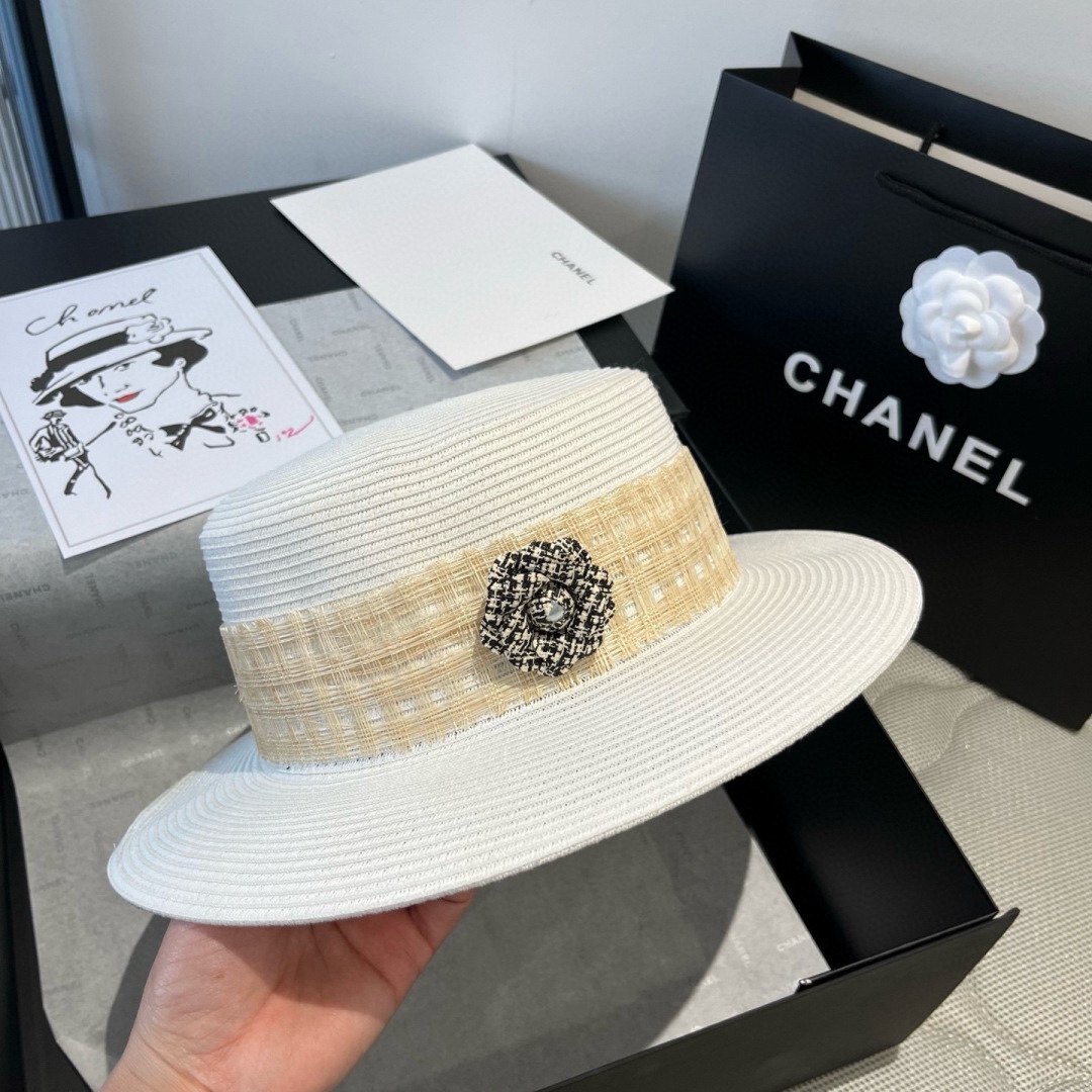 NO:353318,Chanel Chanel top hat, PP straw hat, head circumference 57cm hat, straw hat fisherman hat baseball hat, hat, chanel, chanel, espadrilles, hatsChanel香奈儿平顶礼帽,PP草帽,头围57cm帽子草帽渔夫帽棒球帽,帽子,chanel,chanel,espadrilles,hats,hat