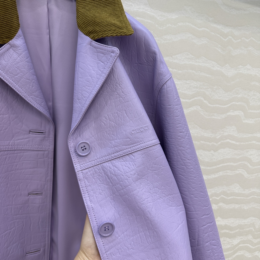 High-End Female Outfit P2208: Premium Quality, Custom-Made Sheep Skin, Retro Style - 图片 8