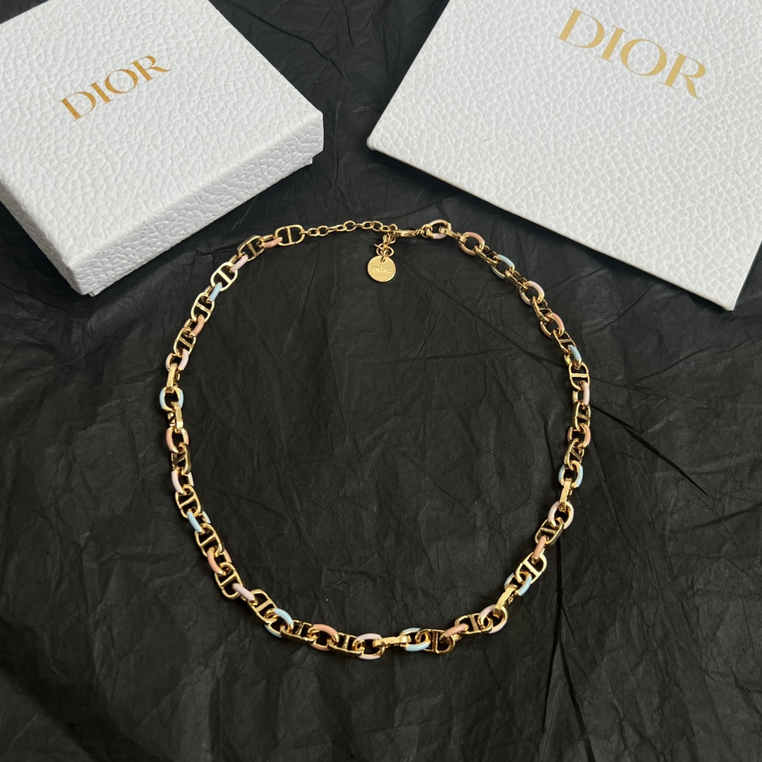  👑Dior 迪奥  项链 精选原版一致 黄铜材质 甜美气质高雅。