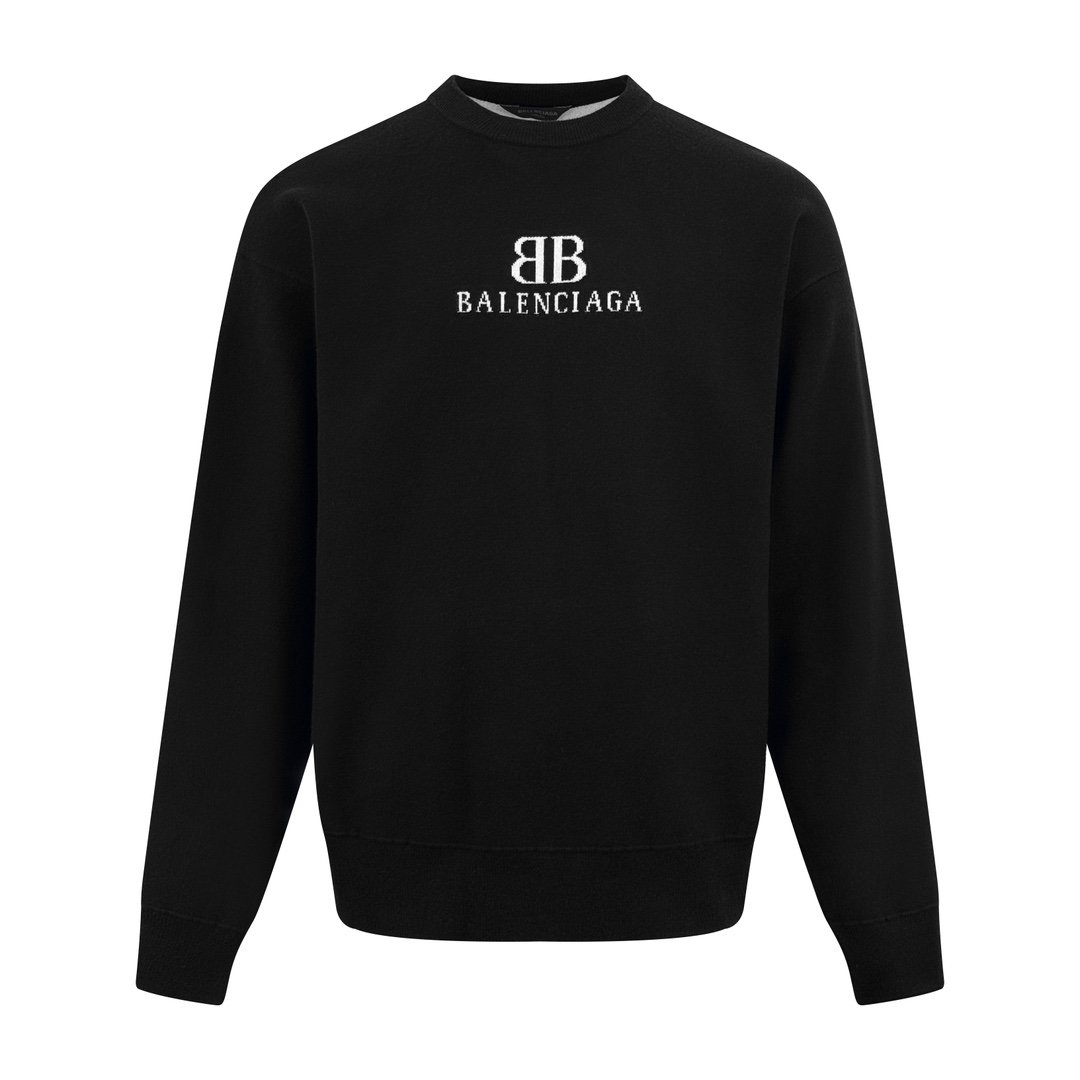 NO:443470,.Balenciaga BB jacquard knitted long sleeves Selected sheep cotton blend luxury material Soft and delicate Comfortable skin With pure black as canvas Decorate white silk thread BB Balenciaga jacquard art works as brushstrokes Deep imprint of brand gene Black and white illusion echoes front and back Fluid lines naturally hang out a casual and elegant outline A delicate balance of low-key and ostentatious Craft 1 is composed of a imported German machine jacquard. Accurately control the arrangement and interweaving of yarns carefully intertwined on the loom BB Balenciaga jacquard art pattern inlay The fabric is more vivid and three-dimensional Craft 2: Use seam three-dimensional seam. It uses specific sewing methods at the joints to make the clothes appear more three-dimensional and fit the body. The workmanship is cumbersome and complicated Craft 3: Washing and softening odor removal process  Deep cleaning and deodorizing clothing with professional washing equipment and specific detergents Improve the feel and appearance of clothing Customized accessories 1:1 BLCG trademark Size Loose fitting Size XS S M L Exclusive,,balenciaga,alexander wang19860909.Balenciaga BB提花针织长袖 臻选羊棉混织奢料 柔软细腻 舒适贴肤 以纯粹之黑为画布 饰白色丝线BB Balenciaga提花艺术作品作笔触 品牌基因的深刻烙印 黑白幻韵 前后呼应 流畅的线条自然垂落 勾勒出一种随性又优雅的轮廓 低调与张扬的微妙平衡 工艺1德国进口机提花组织而成 精确地控制纱线的排列和交织方式 在织机上精心交织 BB Balenciaga提花艺术图案镶饰 织物更加生动立体 工艺2: 采用接缝立体缝线 它通过在接缝处使用特定的缝纫方法 使衣物呈现出更加立体和贴合身体的效果 做工繁琐复杂 工艺3: 成衣洗水加软去味工艺 通过专业的洗涤设备和特定的洗涤剂 对衣物进行深度清洁和去味处理 改善衣物的手感和外观 辅料定制1:1 BLCG商标 版型 宽松版型 尺码 XS S M L 独家专供,,balenciaga,alexander wang,Men's clothing
