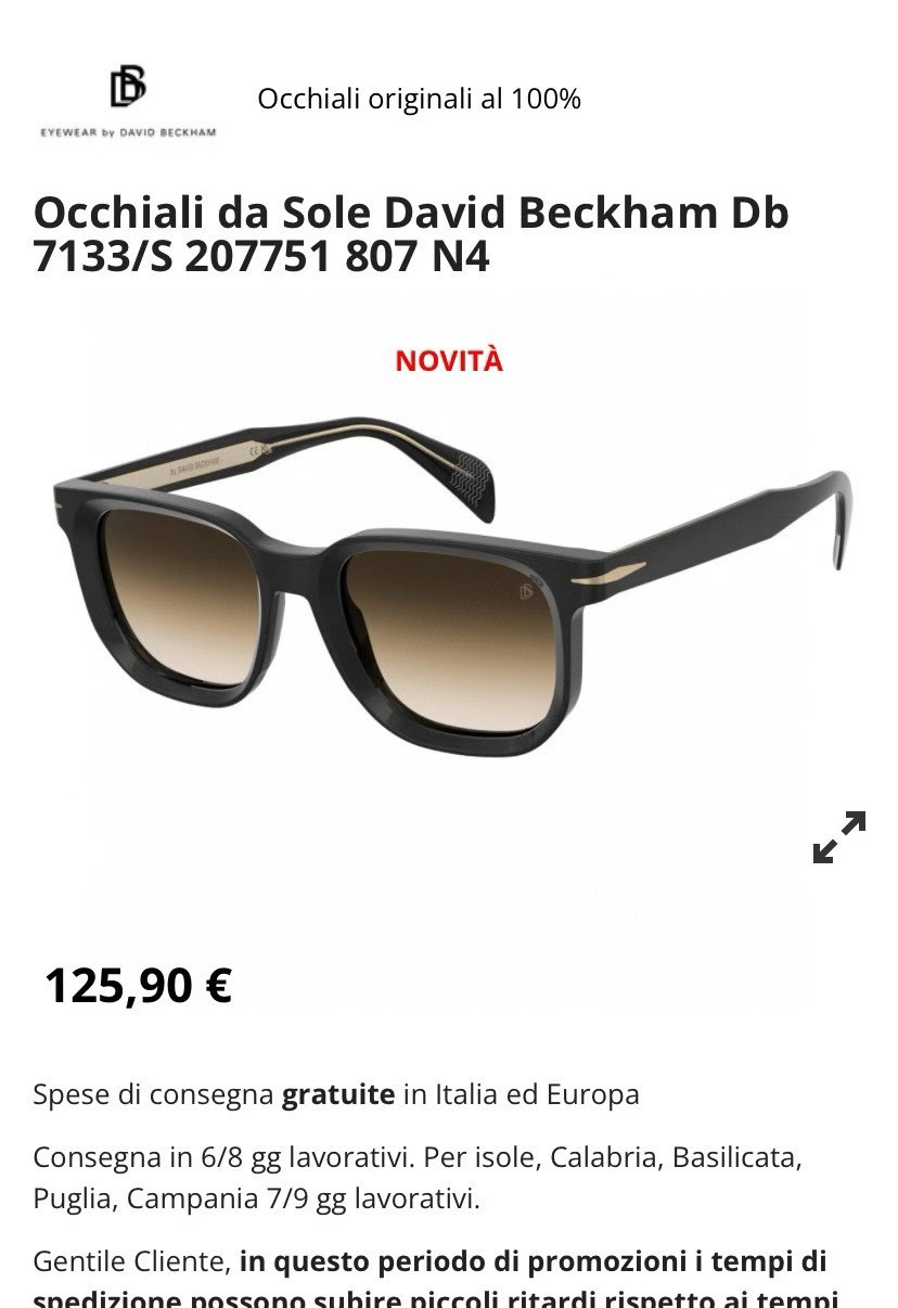  ‼️ 官网图 DAVID BECKHA*✨✨✨MODEL：DB 7133✨✨✨SIZE：52口20-1