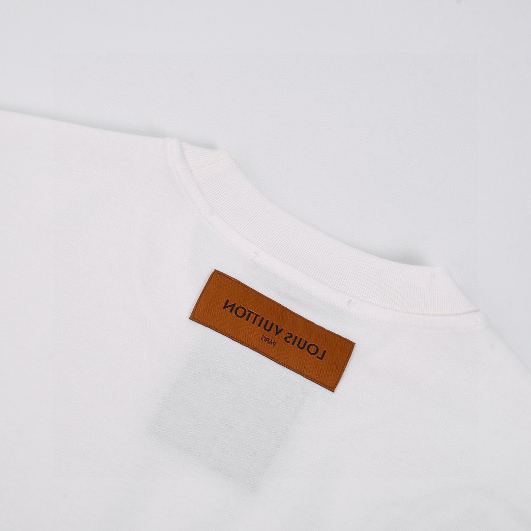 路易威登/Louis Vuitton 夏季新款 锻炼火燃烧印花圆领短袖T恤 白色/黑色