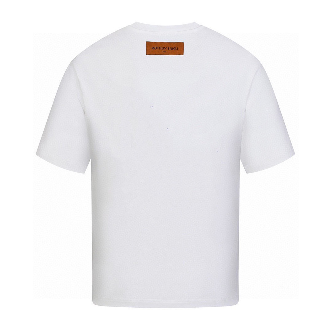 路易威登/Louis Vuitton 夏季新款 锻炼火燃烧印花圆领短袖T恤 白色/黑色