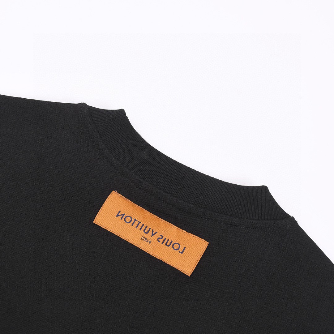 路易威登/Louis Vuitton 夏季新款 锻炼火燃烧印花圆领短袖T恤 白色/黑色