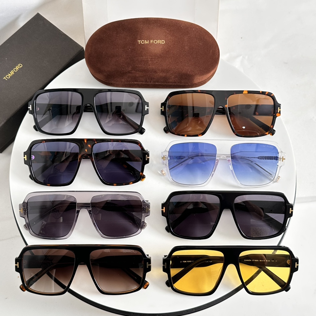  ‼️ 官网图 TOM FOR*编号：FT0933盾形框架，宽镜腿，品牌镜腿，金色五金件，品牌镜脚镜框形