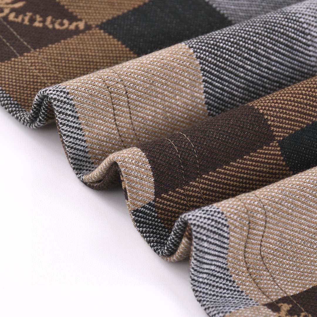 路易威登/Louis Vuitton 夏季新款 经典棋盘格圆领短袖T恤 咖色/绿色