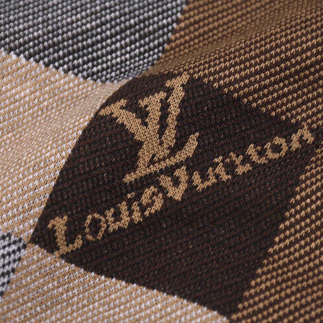 路易威登/Louis Vuitton 夏季新款 经典棋盘格圆领短袖T恤 咖色/绿色