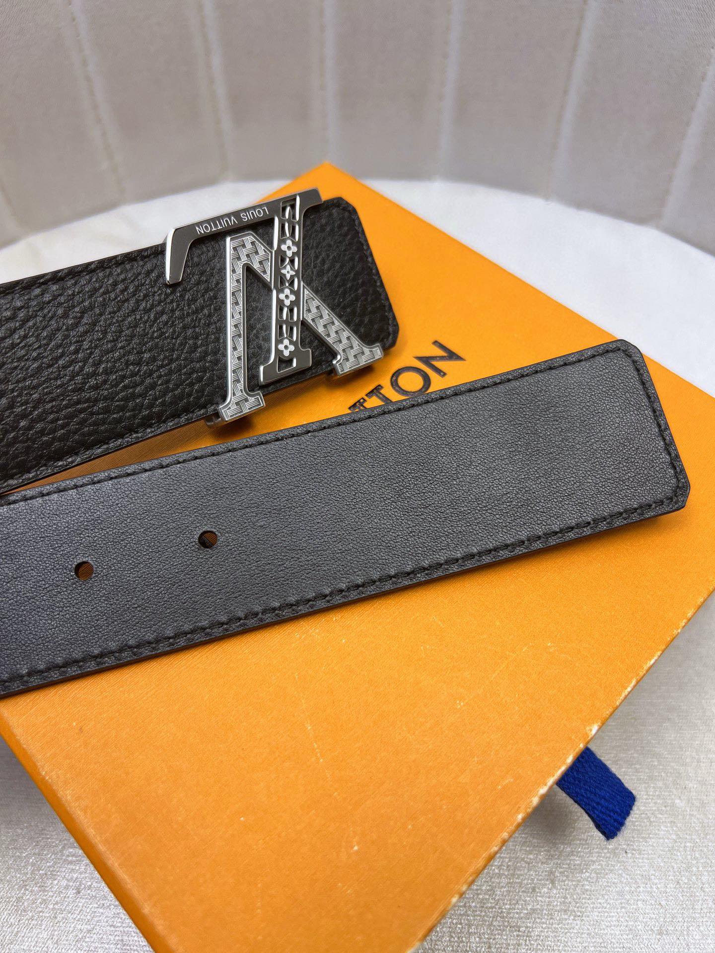 Luxury LV Belt: Original Oxen-Skin, Gold Knit, Custom Leather, 4.0″ Width Cabinet - 图片 7