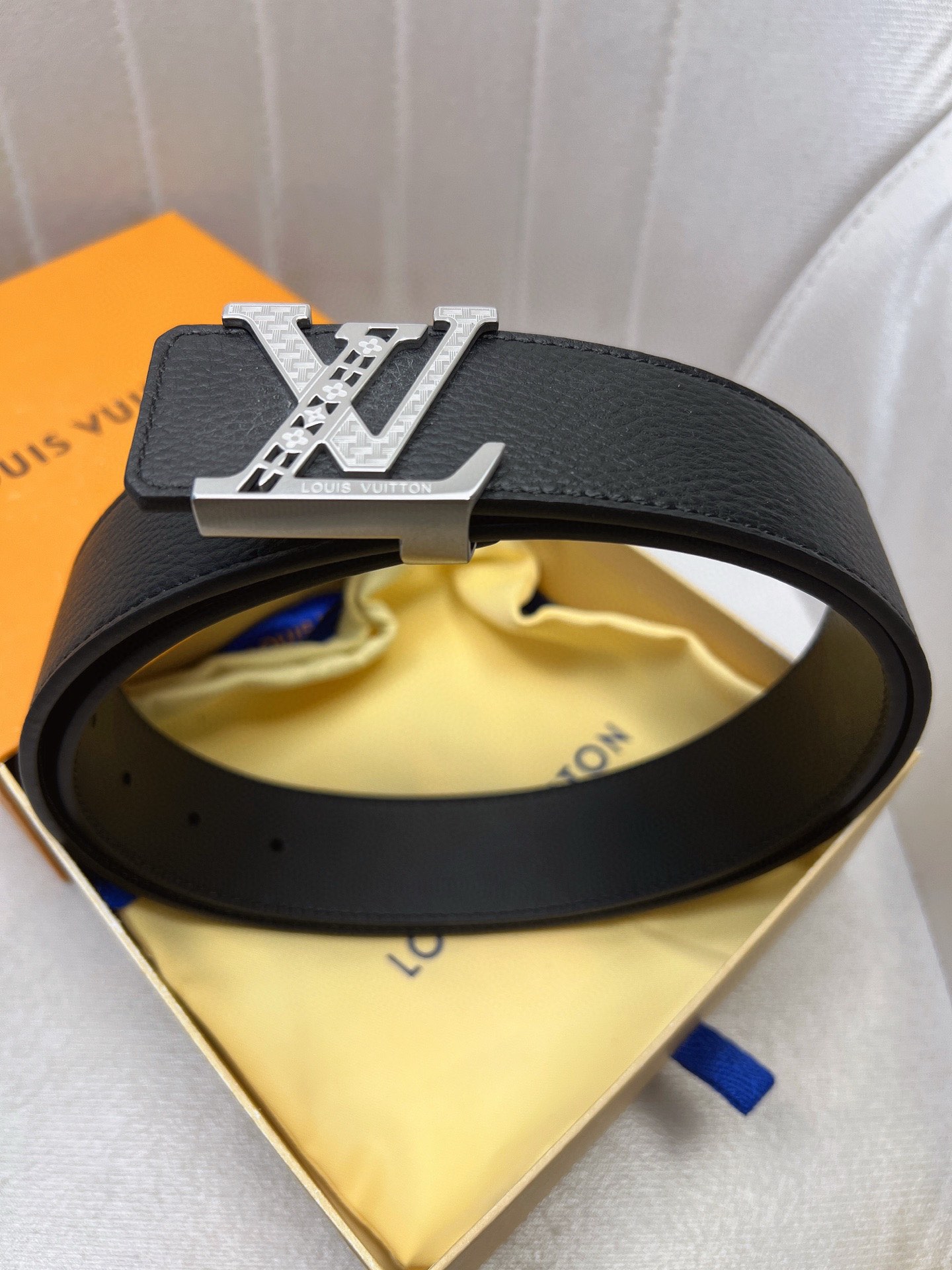 Luxury LV Belt: Original Oxen-Skin, Gold Knit, Custom Leather, 4.0″ Width Cabinet