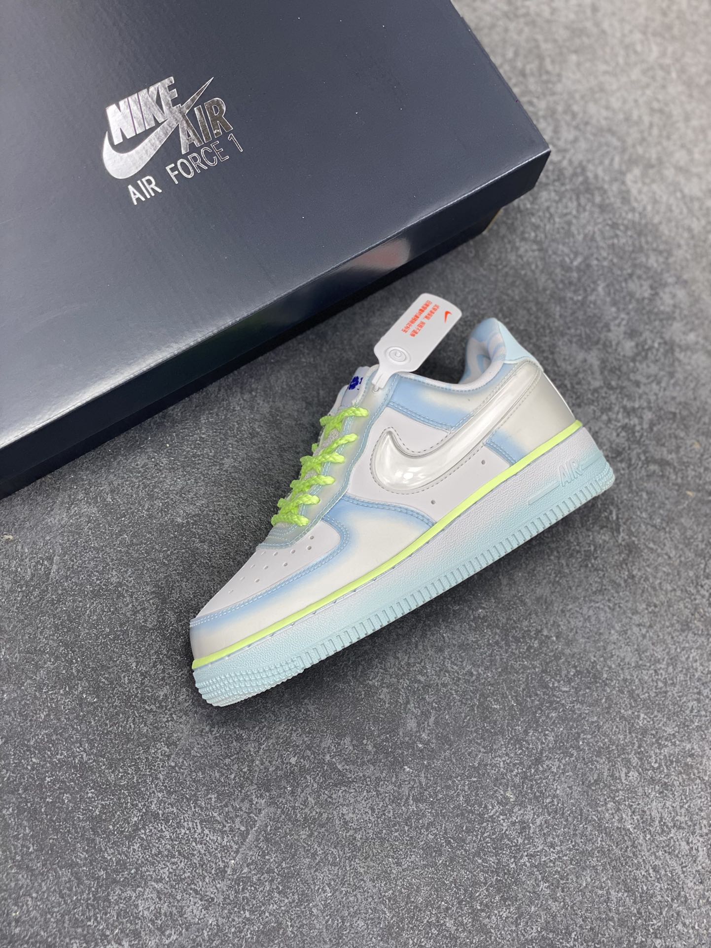 图片[7]-NK Air Force 1 空军一号 果冻蓝 原楦头原纸板 打造纯正空军版型#专注外贸渠道 全掌内置蜂窝气垫 #原盒配件 原厂中底钢印、拉帮完美 货号：HJ4399-400 尺码：36 36.5 37.5 38 38.5 39 40 40.5 41 42 42.5 43 44 44.5 45-选品中心