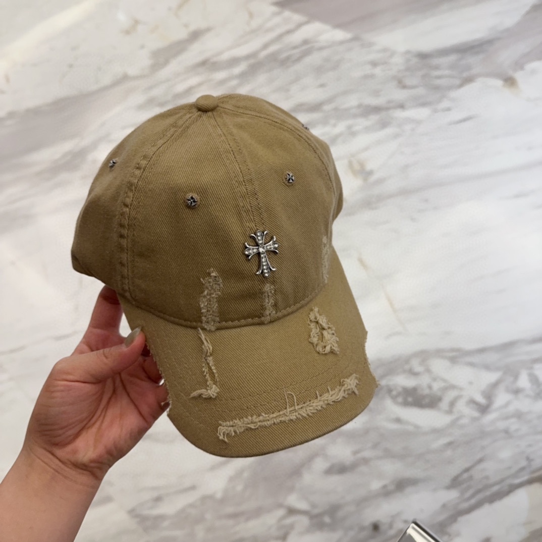 


Chrome Hearts 克罗心💓早春韩版时尚复古做旧破洞帽子磨损设计百搭棒球帽鸭舌帽