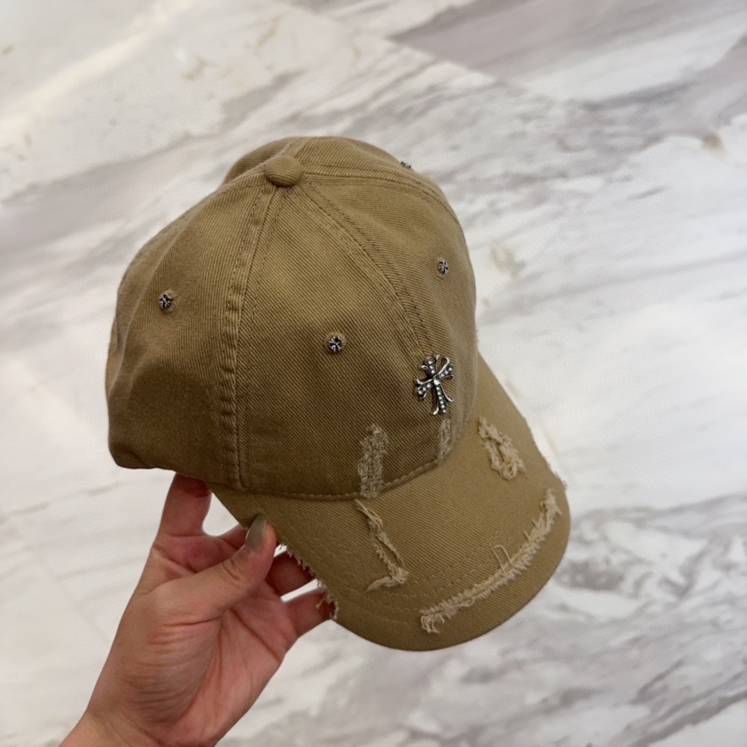 


Chrome Hearts 克罗心💓早春韩版时尚复古做旧破洞帽子磨损设计百搭棒球帽鸭舌帽