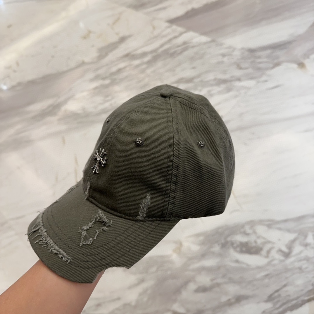 


Chrome Hearts 克罗心💓早春韩版时尚复古做旧破洞帽子磨损设计百搭棒球帽鸭舌帽