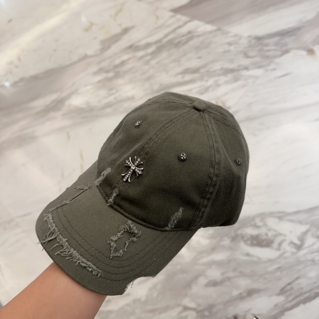 


Chrome Hearts 克罗心💓早春韩版时尚复古做旧破洞帽子磨损设计百搭棒球帽鸭舌帽