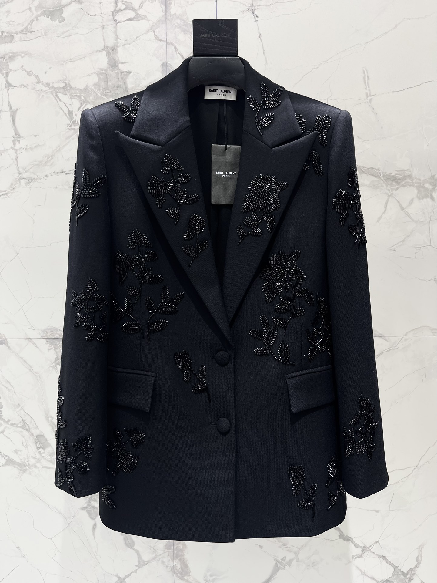 Женский пиджак Saint Laurent с декоративной вышивкой