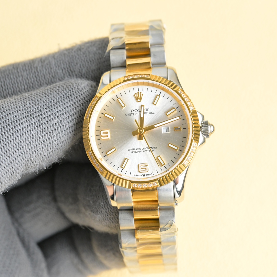 Rolex White Gold Watch with Japan 6T51 Core and 904L Stainless Steel Shell
