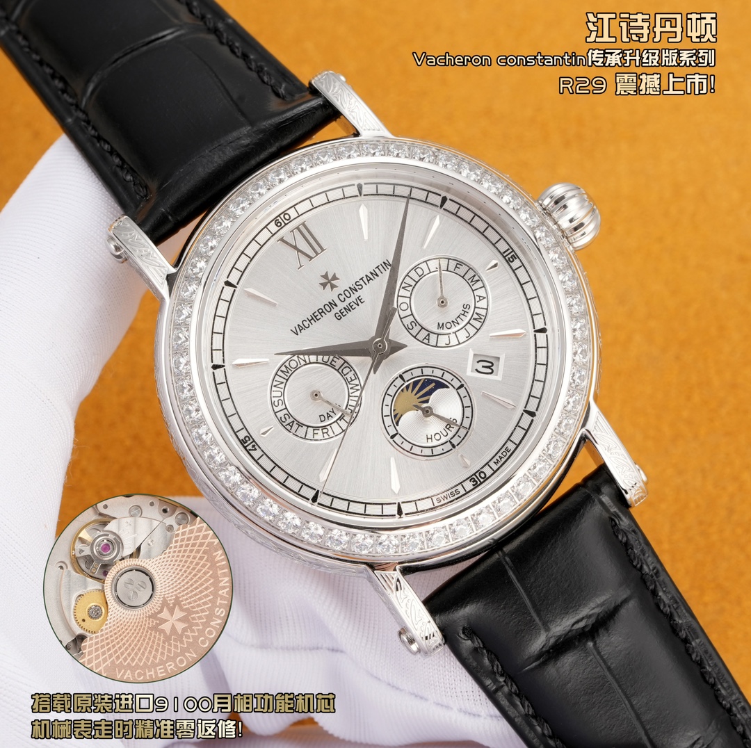 NO:336959,Gold diamond high value new product Vacheron Constantin/Calatrava carved case is very personalized, with a 42mm diameter suitable for the public men's hand-held, very business-friendly and casual. The whole watch case has a hand-carved pattern, using Swarovski round diamond ring mouth, which has a strong visual impact, making people unforgettable and more beautiful material feel. Equipped with a movement, a stable rework rate of 0 and a vibration frequency of 28,800. It is specially designed for the application of classic inheritance and rare craftsmanship, and launched the first product that supports inspection. Patek Philippe/High difficulty in making process/series are about to be pre-sale, ,swarovski,vacheron,patek philippe19860909金 钻 高值 新品 江诗丹顿/Calatrava雕花表壳极具个性,42mm的表径适配大众男性手寸,非常商务可亦休闲. 整表表壳手工雕刻花纹,采用施华洛世奇圆钻圈口,视觉冲击力强,令人过目不忘,实物质感更加优美.  搭载机芯,稳定返修率为0,振频28800. 专为经典传承 珍稀工艺 应用而生,推出首款支持检验的产品, 百达翡丽/工艺制作难度高/系列产品即将预售,,,swarovski,vacheron,patek philippe,Watch