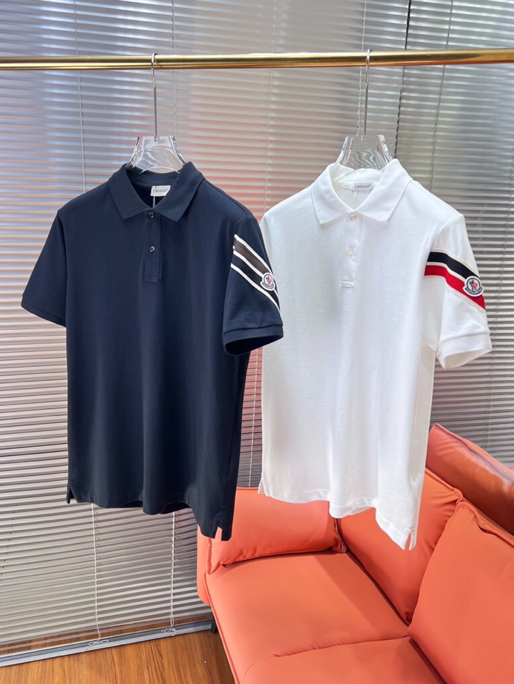  Moncler  蒙口25ss新款男士刺绣logo短袖翻领T恤Polo衫，进口纯棉珠地面料呈现。轻盈柔