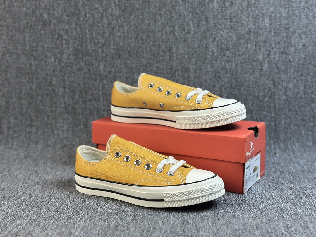 本地() #虎扑版 Converse 匡威 All Star 1970s 蓝底 黄色 帆布休闲低帮板鞋 全新鞋盒外标 鞋楦定型 补丁字体印刷空压立体 品质数一数二 硫化双尾条 货号:162063C 尺码:35 36 36.5 37 37.5 38 39 39.5 40 41 41.5 42 42.5 43 44