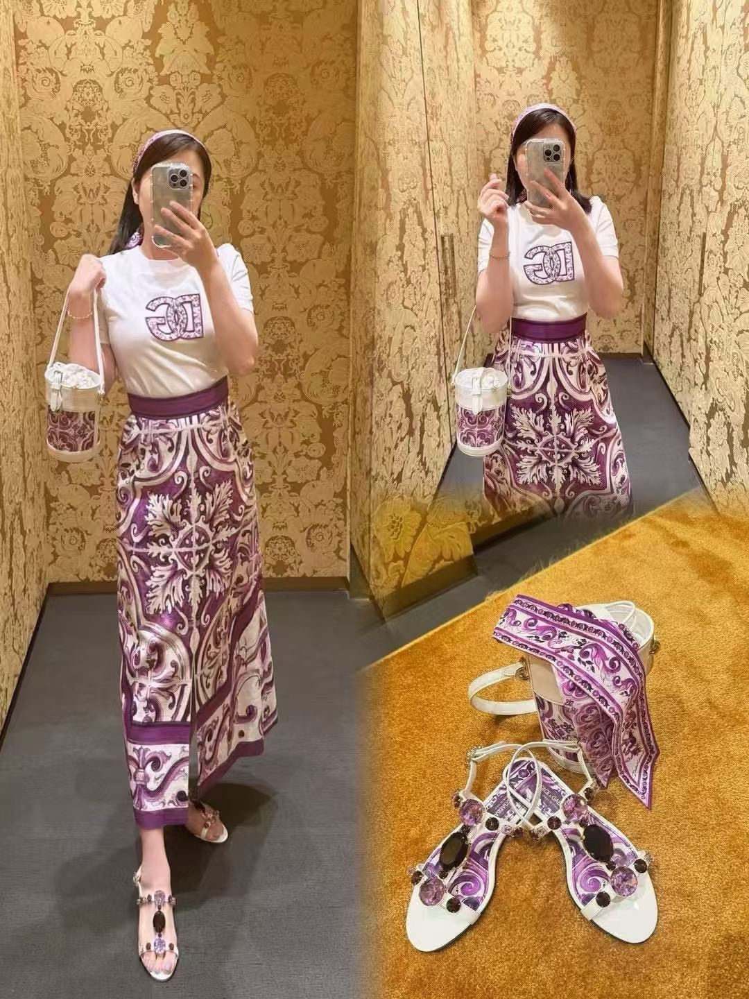 P621 original smlxlxl 289 long skirts, with a packaged DG, a purple pottery rinsing and a wrinkled cotton. - 图片 1