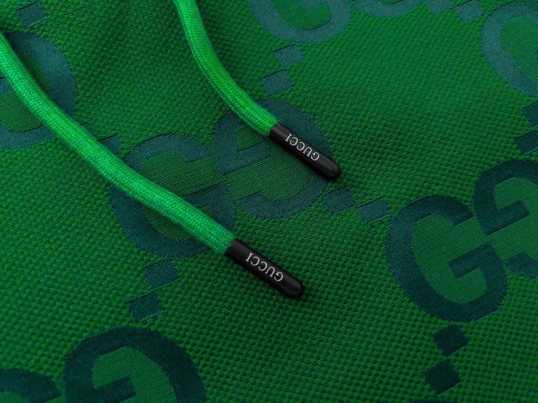 古驰/Gucci 夏季新款 满印老花提花休闲短裤绿色/卡其色