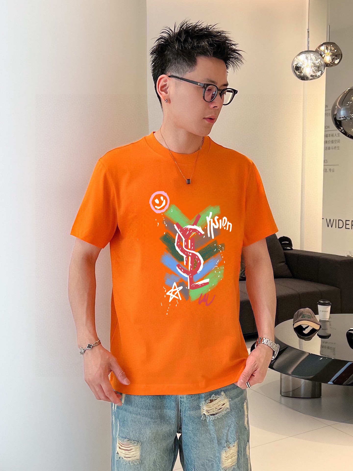 Saint Laurent 品牌【YSL圣罗兰】(胖子福音) 男士休闲短袖T恤 2025春夏新品