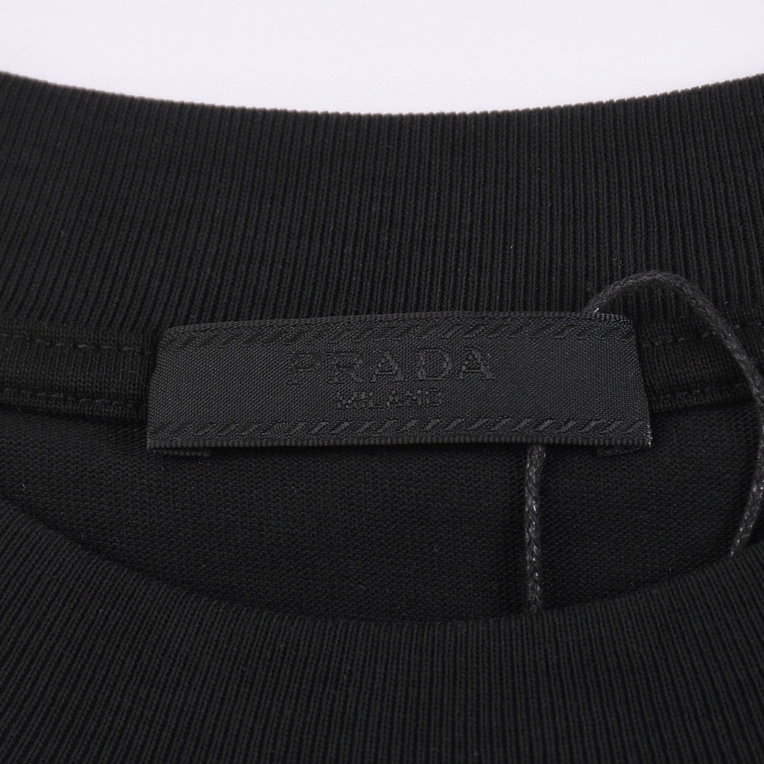 普拉达/Prada 夏季新款 金色徽标刺绣圆领短袖T恤