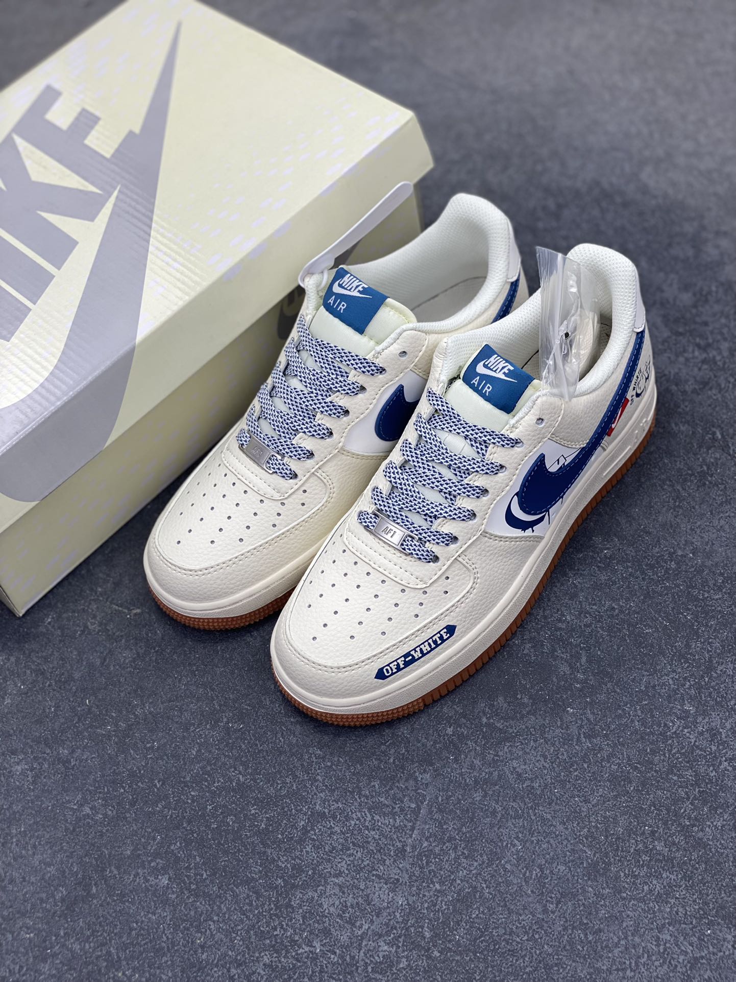 图片[8]-Nike Air Force 1 \’07 Low “OFF-WHITE联名——爱心米蓝生胶”空军一号 低帮 运动鞋 休闲鞋 折边针车 工艺难度大 原楦头原纸板 原装鞋盒 定制五金配件 内置全掌气垫 原厂鞋底 货号：QW5836-001 尺码：36 36.5 37.5 38 38.5 39 40 40.5 41 42 42.5 43 44 44.5 45-选品中心
