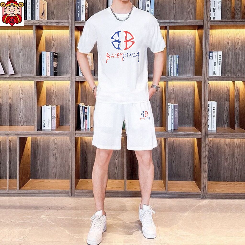 Balenciaga 品牌【BALENCIAGA 巴黎世家】 2025新款男士短袖短裤套装 销售 市面高端版本 手感细腻柔软 让你穿着更加舒适 立体裁剪版型超赞 尺码:M-5XL下单请报身高体重